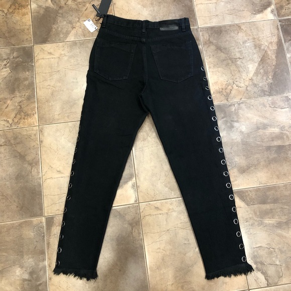 One Teaspoon Legend High Waist Grommet Black Jeans - Picture 3 of 5